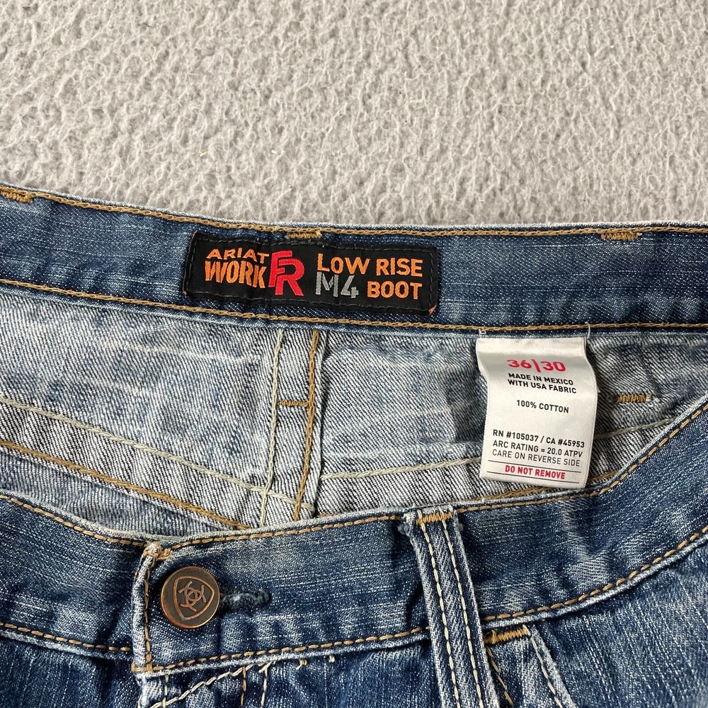 ARIAT FR Low Rise M4 Low Rise Boot Cut Jeans Size 36x30 CAT2 Work Fire Resistant - Picture 8 of 13